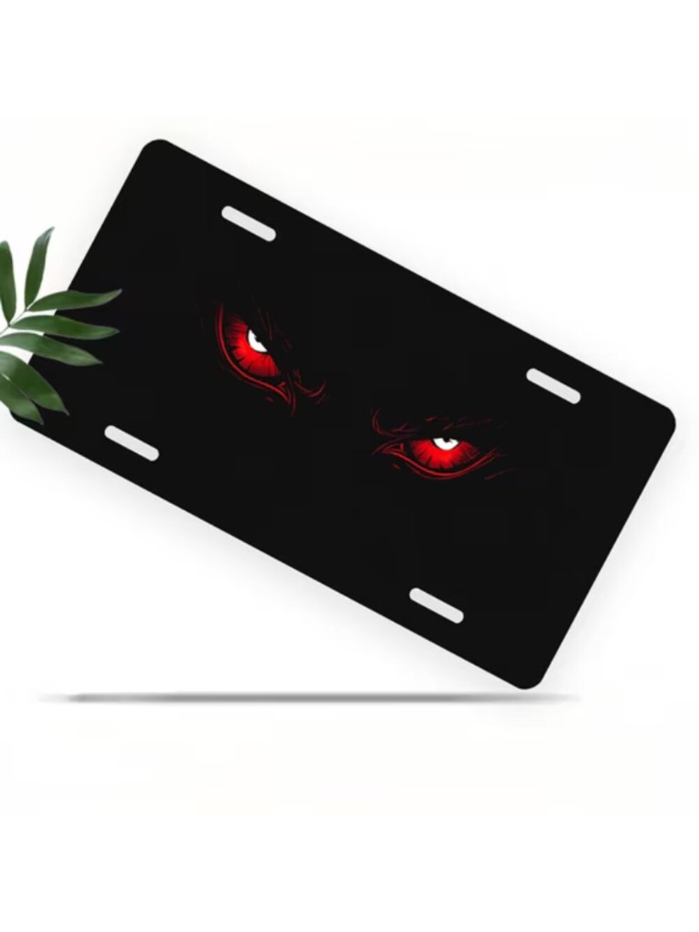 License Plate, Fiery Red Eyes Decorative Front,Personalized Stainless Steel Lice